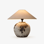 Speckled Globe Ceramic Table Lamp — Artisanal Wabi-Sabi Accent Light