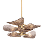 Cardiff Modern Glass Chandelier with Gold Leaf Finish for Dining Room and Living Room