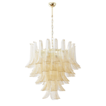Amber Glass Lily Chandelier – Handcrafted Murano Style Pendant Light