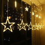 Stellar Cascade LED Curtain Lights – 8.2ft Acrylic Star String Lighting for Indoor & Outdoor Ambiance