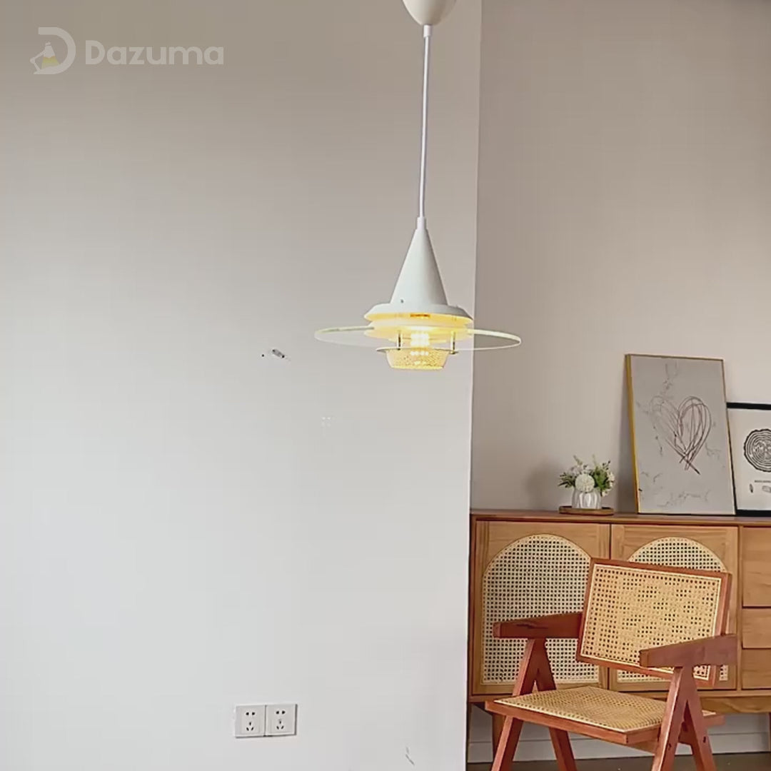Round Transparent Glass Ufo 3 Step Dimming Modern Pendant Light Fixture
