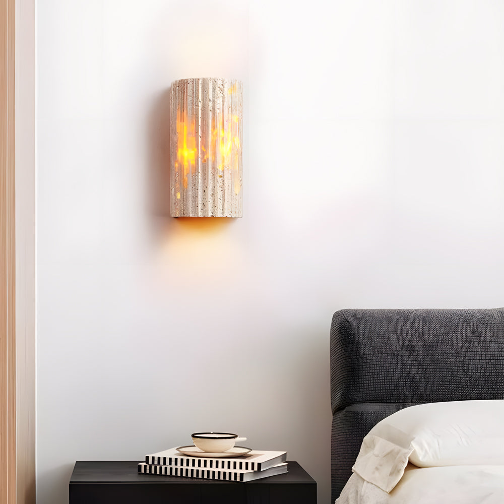 Travertine LED Wall Sconce with Up and Down Illumination