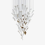 White Feather Art Deco Glass Chandelier – Customizable Modern LED Pendant Light