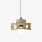Perfora Travertine Pendant Light – Sculptural Stone Halo for Modern Interiors