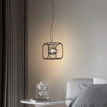 Nordic Magic Cube LED Pendant Light – Caged Geometric Glass Shade
