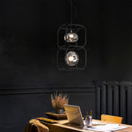 Nordic Magic Cube LED Pendant Light – Caged Geometric Glass Shade