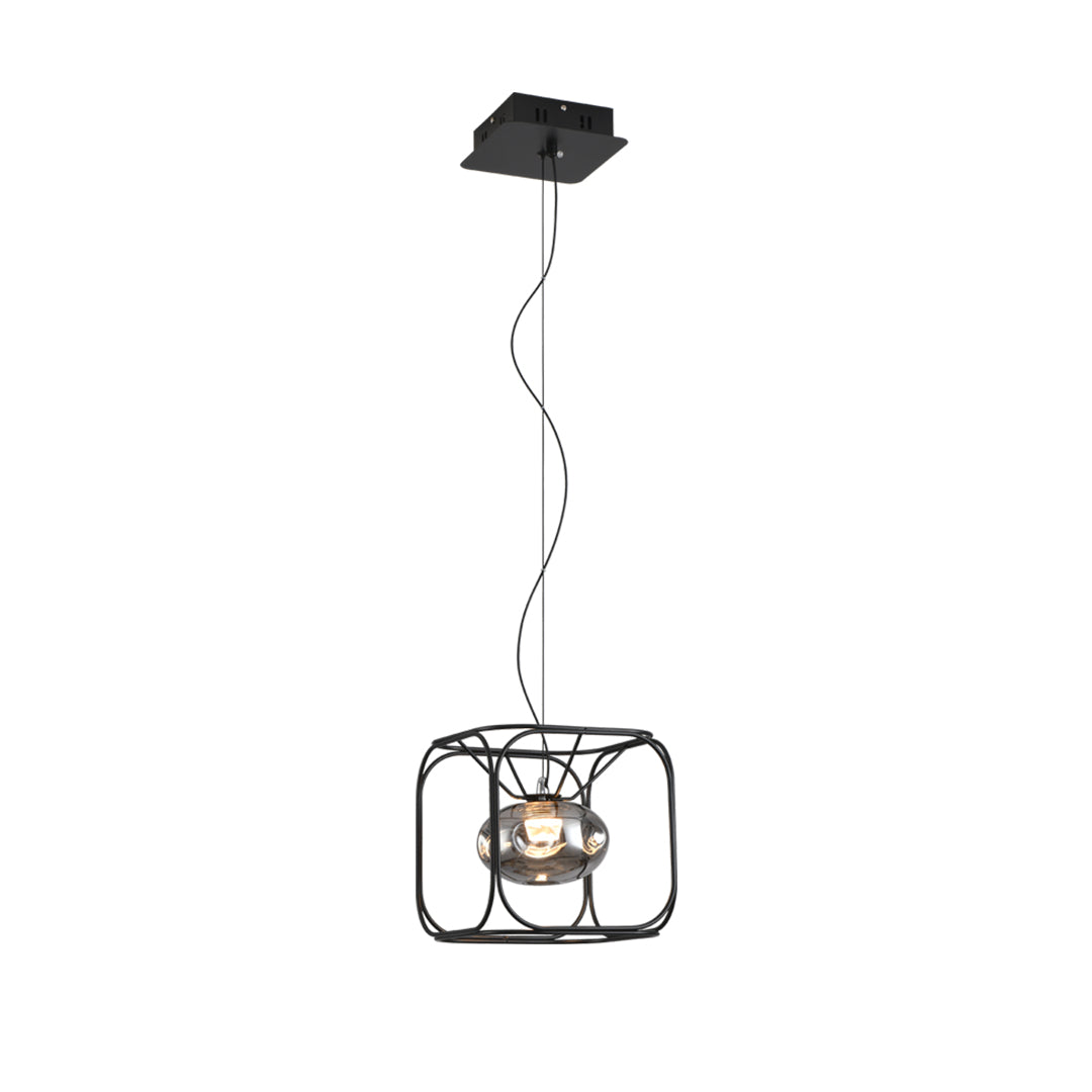 Nordic Magic Cube LED Pendant Light – Caged Geometric Glass Shade