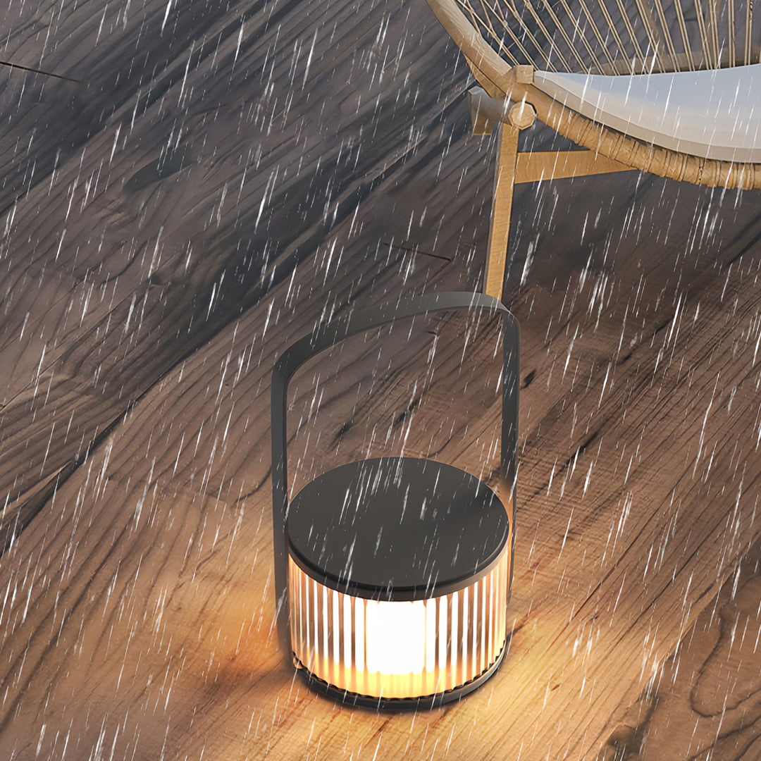 Portable LED Lantern with Stainless Steel Frame and Warm Ambient Glow