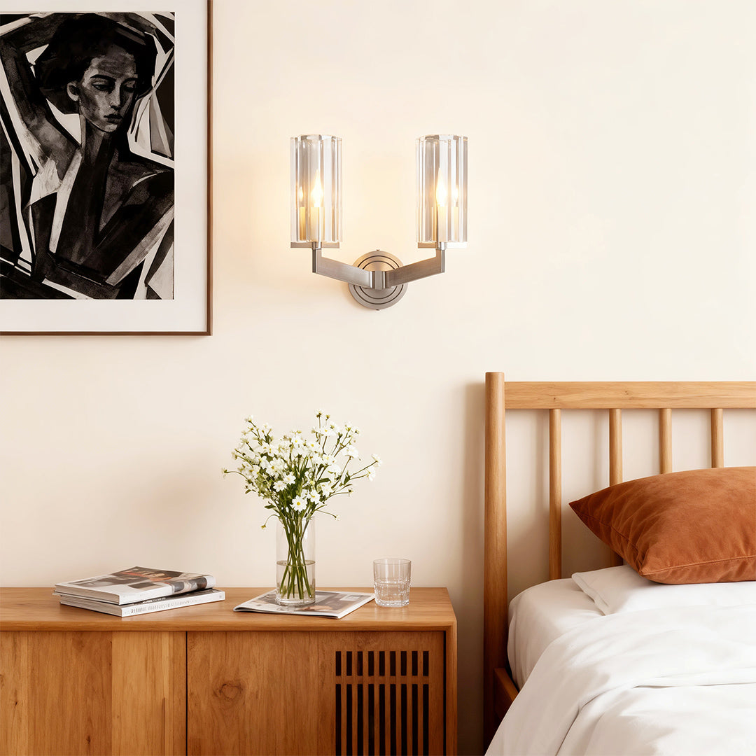 Minimalist Copper Wall Sconce with Glass Shade for Modern Interiors