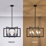 Industrial Candle Chandelier with Adjustable Height, 6 or 8 Lights
