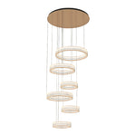 Aurelia Crystal Chandelier – Layered Gold Aluminum & LED Hanging Light