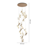 Luxury Linear LED Staircase Chandelier in Gold Aluminum