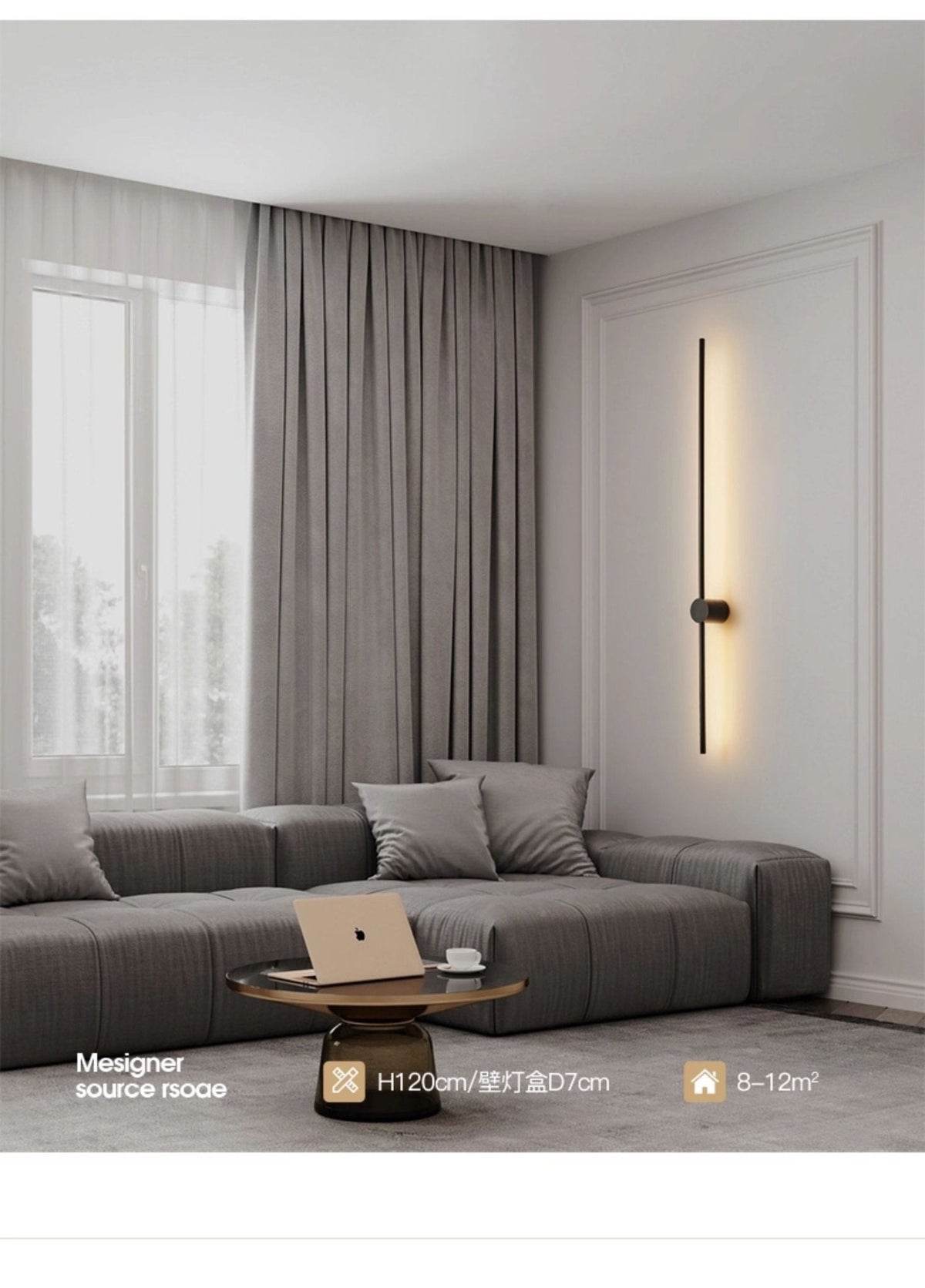 Luma Rod Portable Rechargeable Wall Sconce – Cordless Brass LED Light