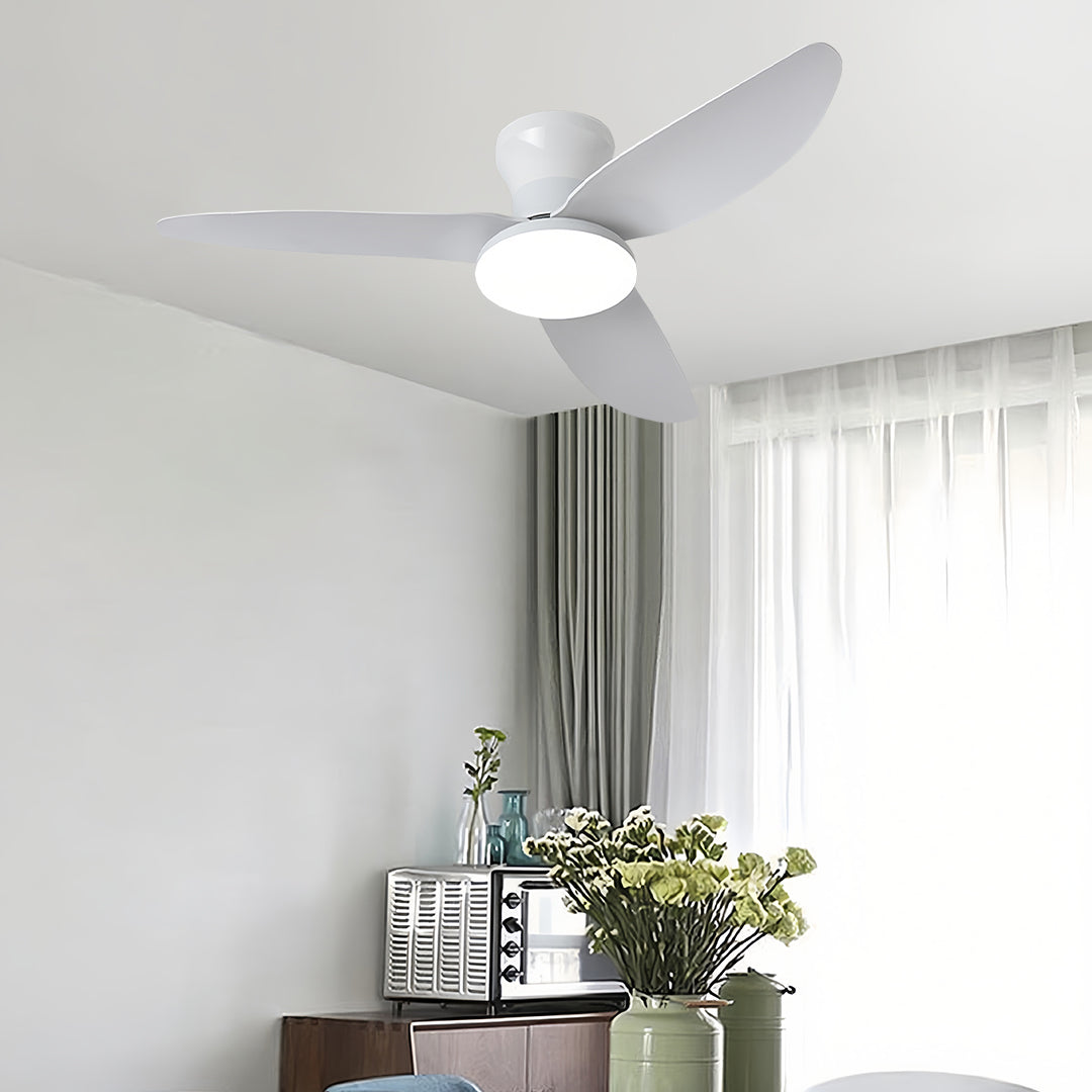 Modern 3-Blade Ceiling Fan with Dimmable LED Light and Remote