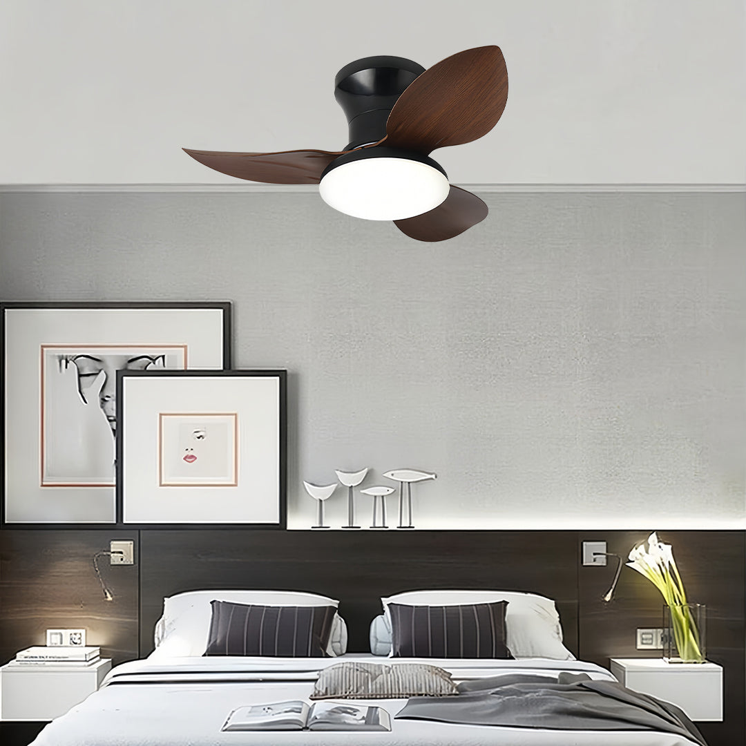 Modern 3-Blade Ceiling Fan with Dimmable LED Light and Remote