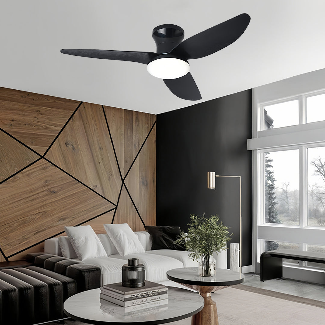 Modern 3-Blade Ceiling Fan with Dimmable LED Light and Remote