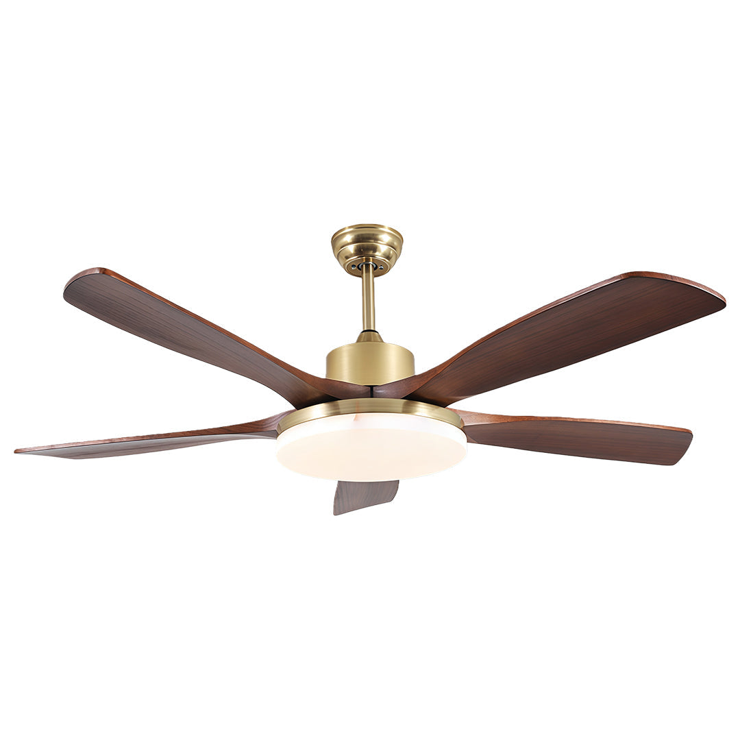 Aurelia Retro Wooden Ceiling Fan with Integrated LED Light and Remote