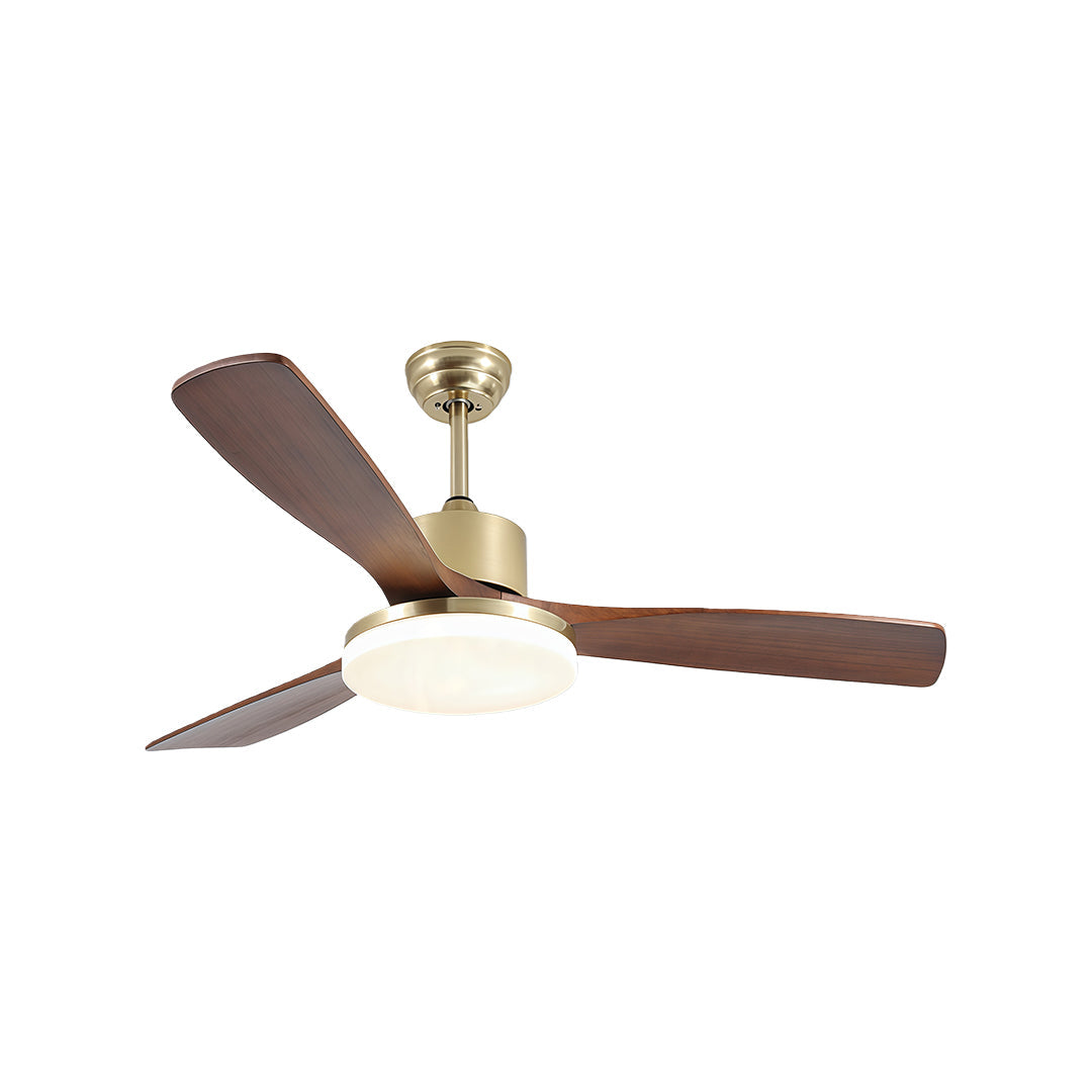 Aurelia Retro Wooden Ceiling Fan with Integrated LED Light and Remote
