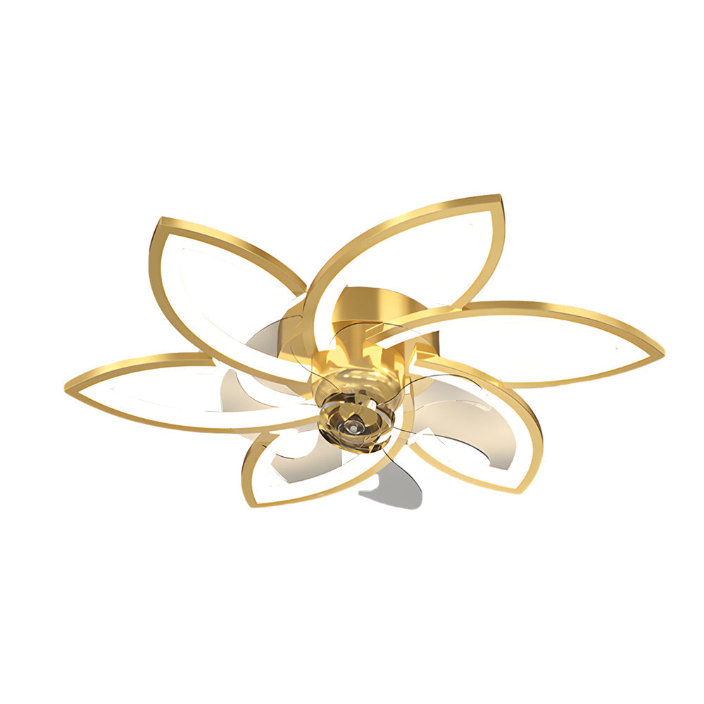 Modern Floral Ceiling Fan with LED Light – 6 or 8 Lights