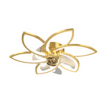 Modern Floral Ceiling Fan with LED Light – 6 or 8 Lights