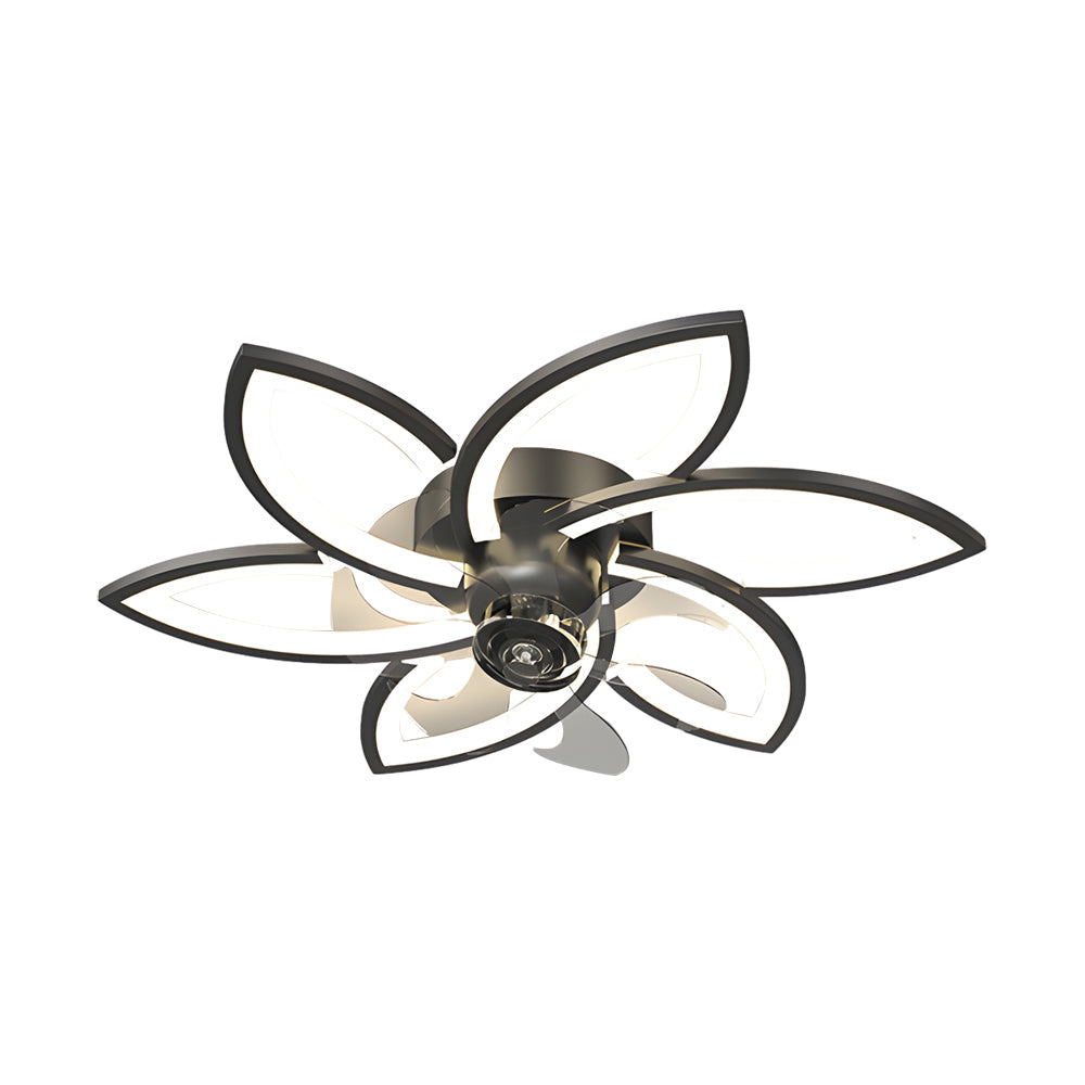 Modern Floral Ceiling Fan with LED Light – 6 or 8 Lights