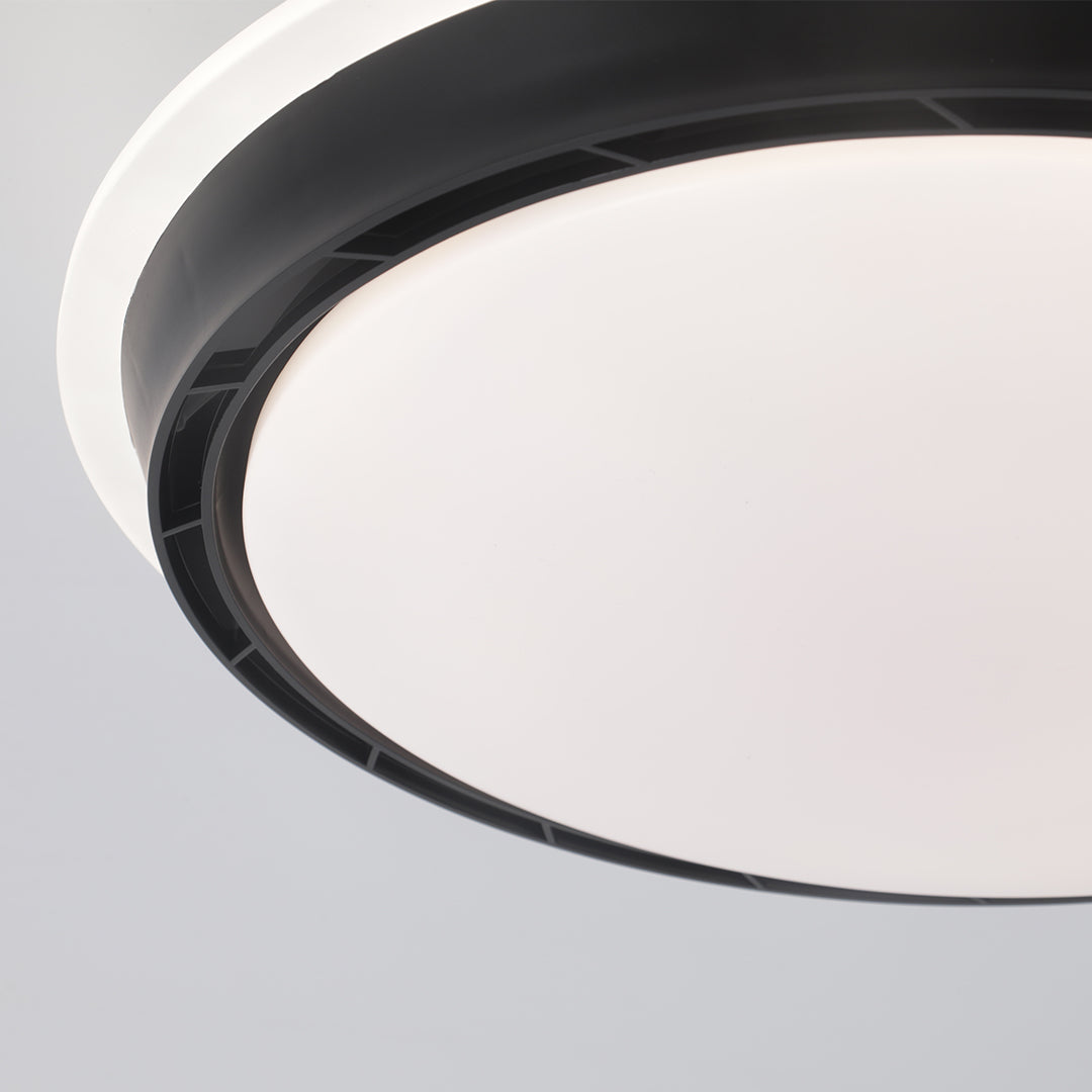 French Retro Ceiling Light with Hidden Fan, Dimmable LED Flush Mount