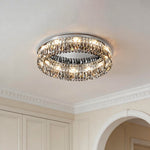 Lumière Cristal LED Ceiling Light – French Crystal Flush Mount in Polished Chrome