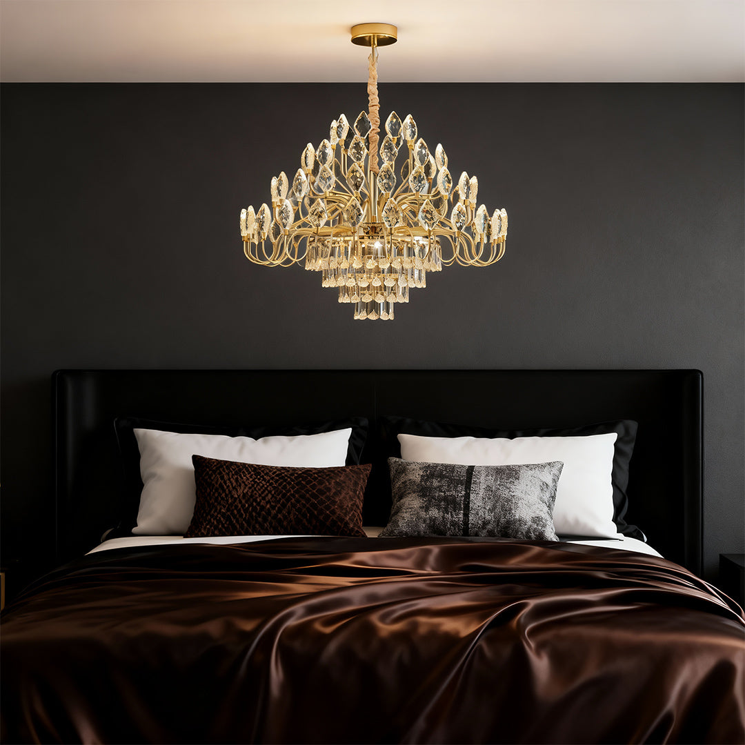 Lumière Cristal LED Chandelier in Gold French Style