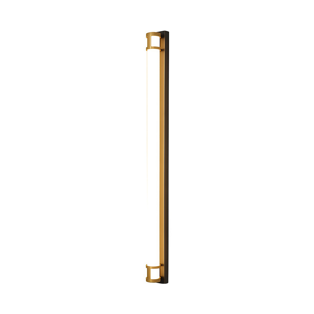 Linear Outdoor Wall Sconce with Dimmable LED Lighting in Black or Gold