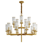 Modern Glass Island Chandelier with Copper Frame for Dining Room and Kitchen