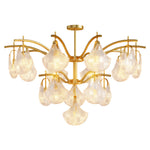 Shell Chandelier Modern Luxury Ceiling Light in Copper, Nickel, or Black
