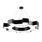 Industrial Gear LED Chandelier in Matte Black for Modern Interiors