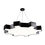 Industrial Gear LED Chandelier in Matte Black for Modern Interiors