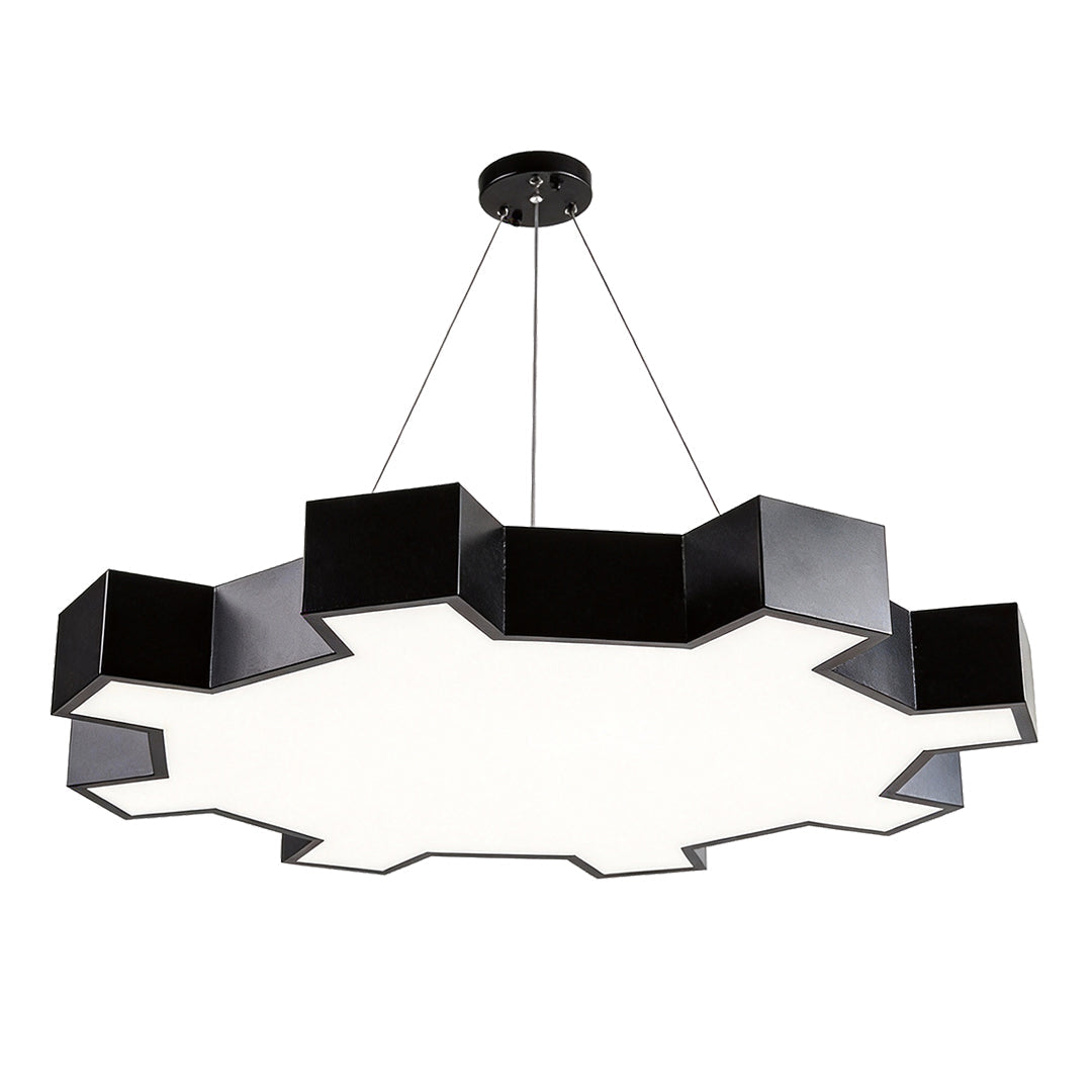 Industrial Gear LED Chandelier in Matte Black for Modern Interiors