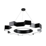 Industrial Gear LED Chandelier in Matte Black for Modern Interiors