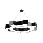 Industrial Gear LED Chandelier in Matte Black for Modern Interiors