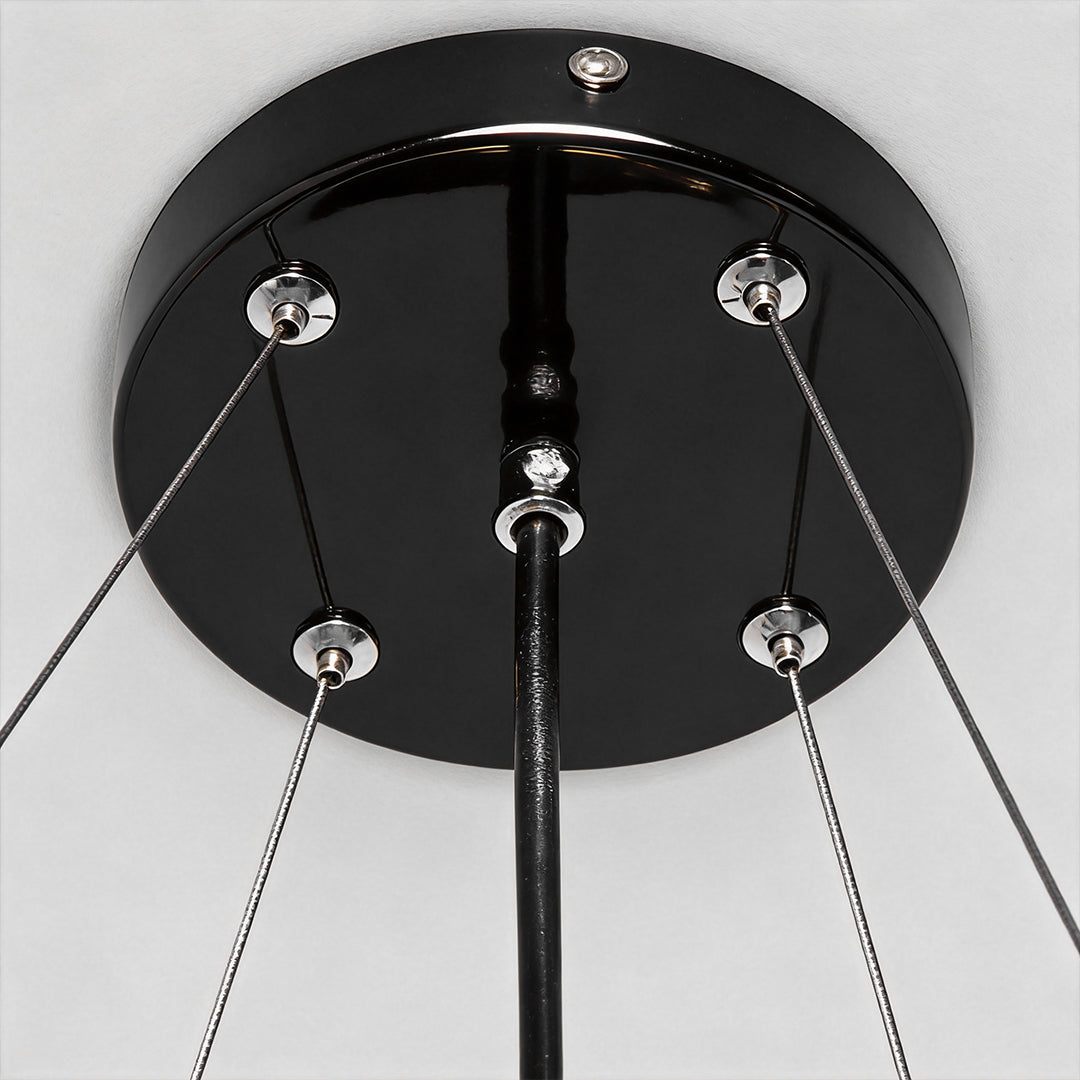 Industrial Gear LED Chandelier in Matte Black for Modern Interiors