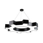Industrial Gear LED Chandelier in Matte Black for Modern Interiors