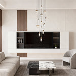 Luxury Full Copper Crystal Staircase Chandelier with Adjustable Chain
