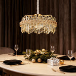 Lumière Cascade Crystal Chandelier in Champagne Gold