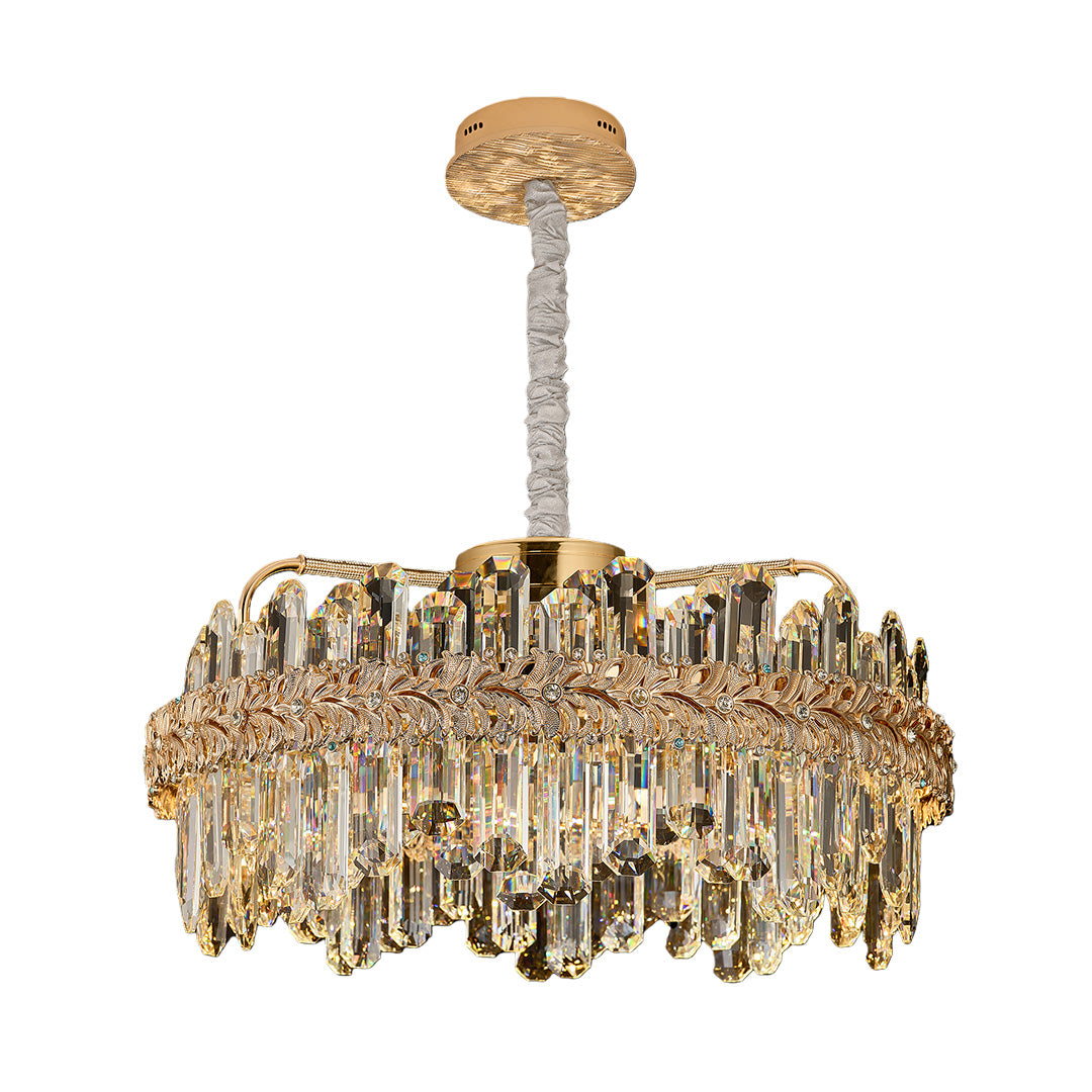 Lumière Cascade Crystal Chandelier in Champagne Gold