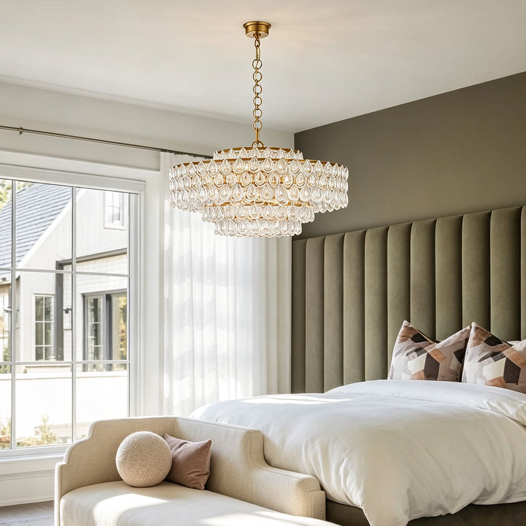 Aurelia Crystal Chandelier in Polished Copper for Modern Interiors