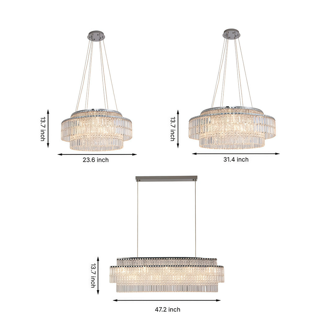 Aurelia Crystal Chandelier – Minimalist Adjustable Ceiling Light
