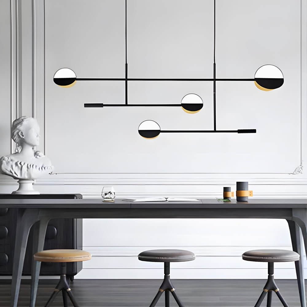 Linear LED Pendant Light in Iron with Adjustable Color Temperature