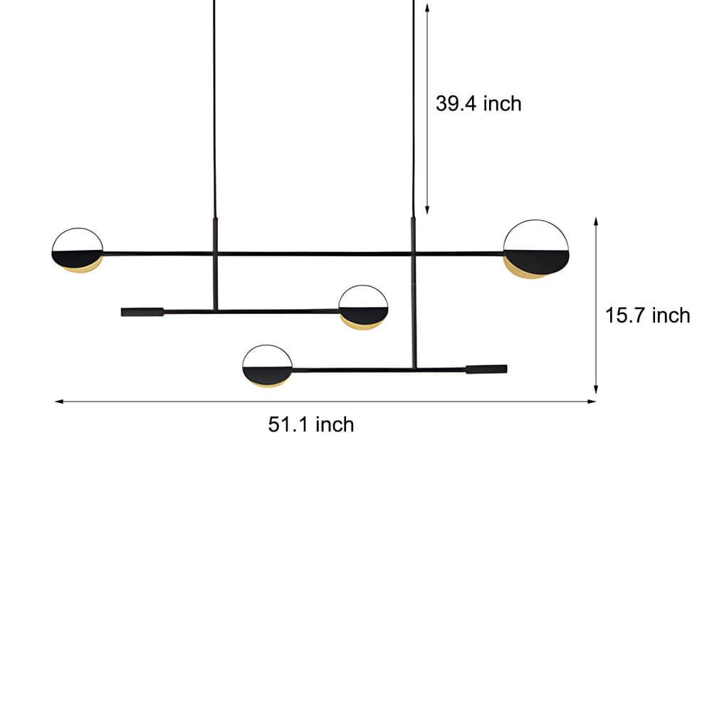 Linear LED Pendant Light in Iron with Adjustable Color Temperature