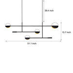 Linear LED Pendant Light in Iron with Adjustable Color Temperature