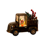 Nordic Gold Resin Table Lamp with Snowfall Scene