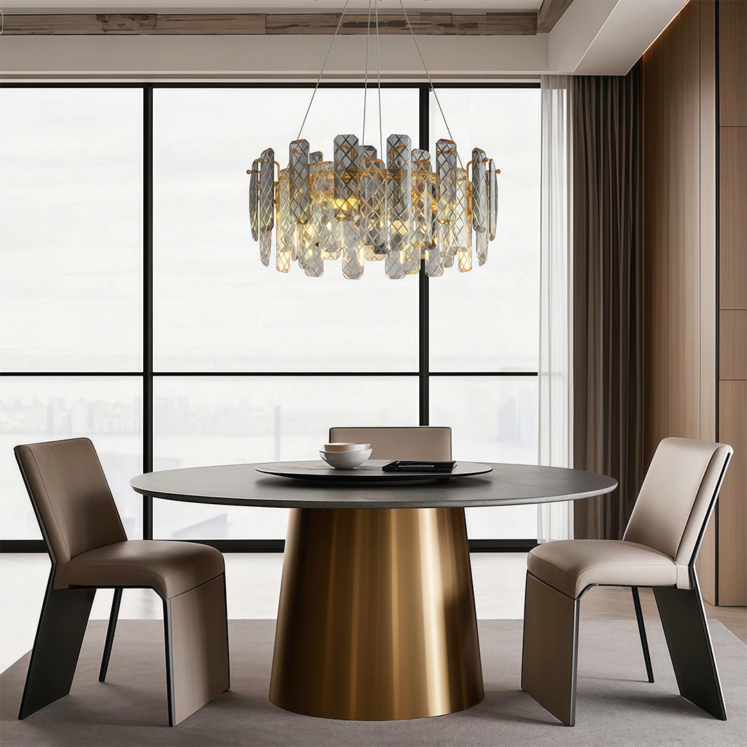 Lumière de Cristal Contemporary Crystal Chandelier with Adjustable Chain