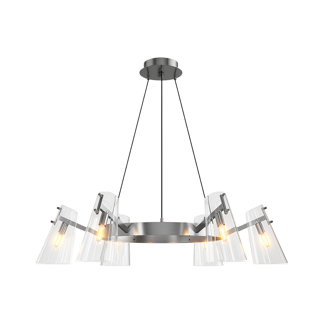 Modern Copper Chandelier with Acrylic Shades for Dining and Living Spaces