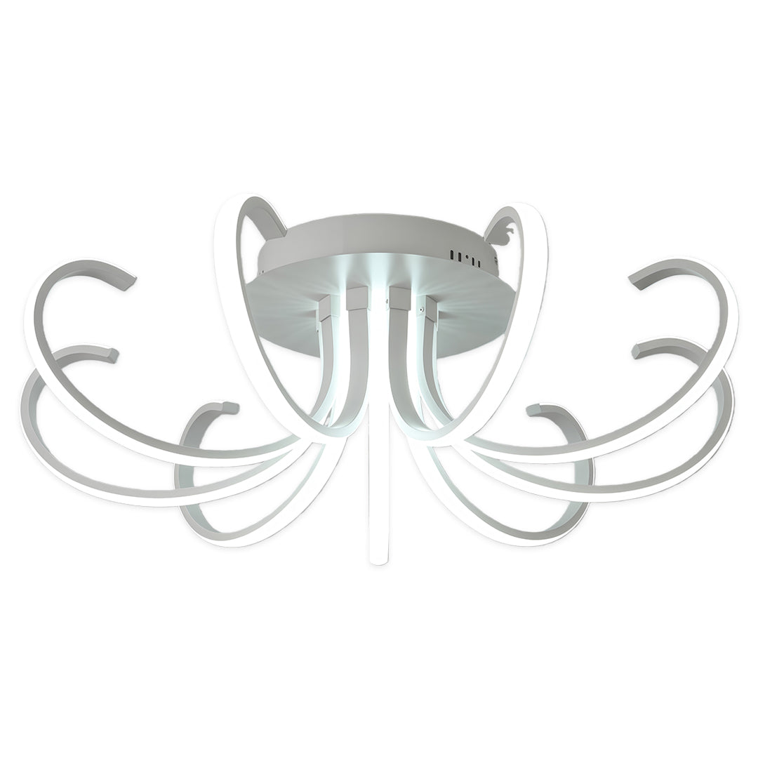 Nordic LED Flush Mount Ceiling Light with Dimmable Silicone Shade